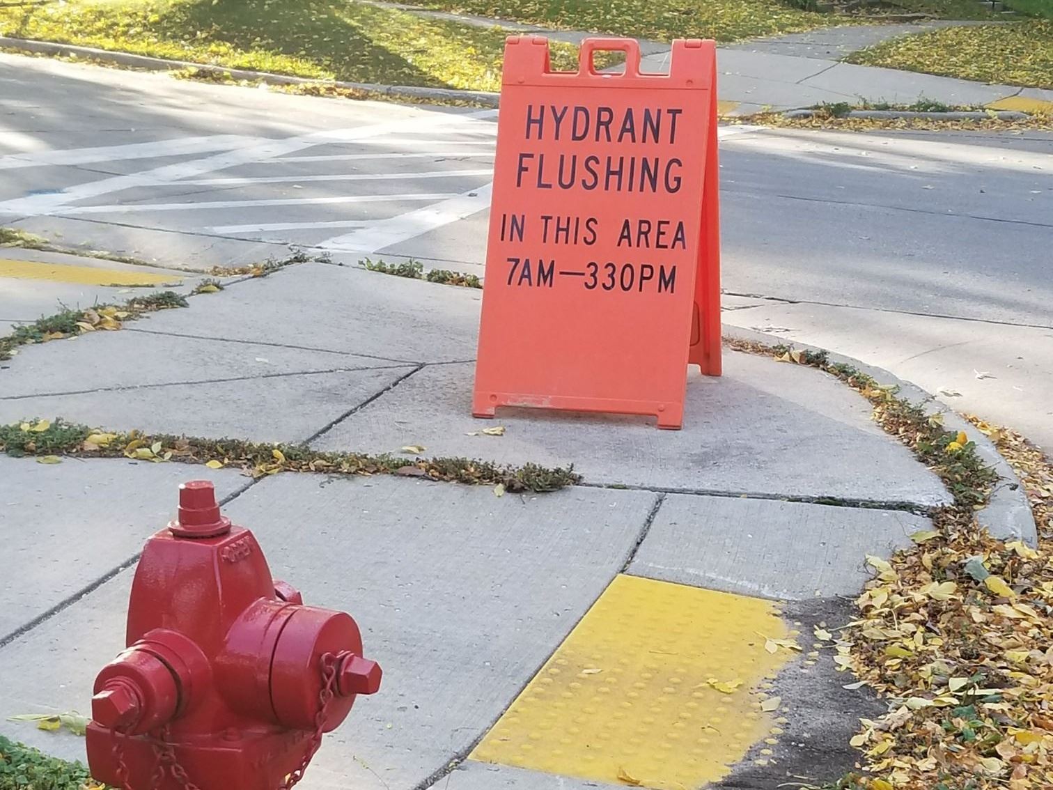 hydrant flushing in area